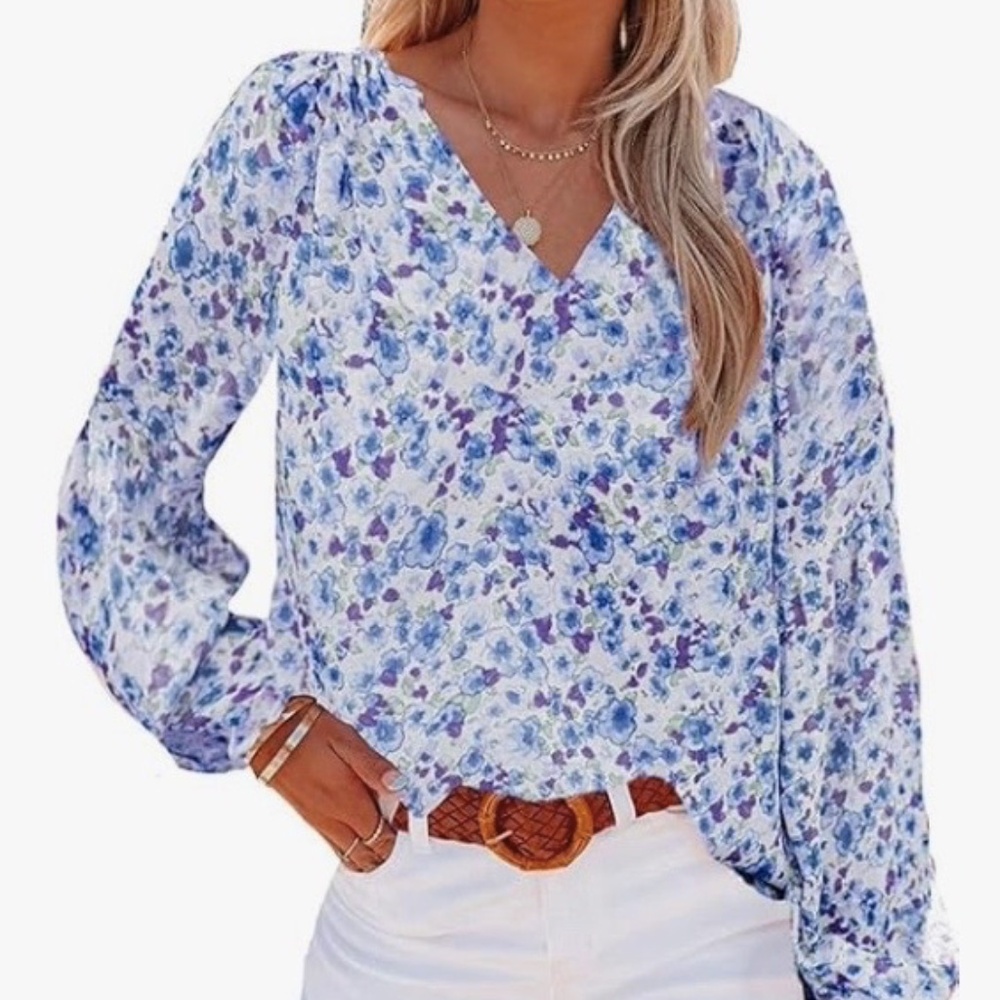 Floral V Neck Boho Top